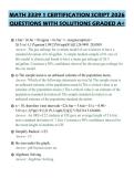 MATH 3339 1 CERTIFICATION SCRIPT 2026&NewLine;QUESTIONS WITH SOLUTIONS GRADED A&plus;