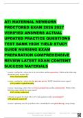 ATI MATERNAL NEWBORN PROCTORED EXAM 2026 2027 VERIFIED ANSWERS ACTUAL UPDATED PRACTICE QUESTIONS TEST BANK HIGH YIELD STUDY GUIDE NURSING EXAM PREPARATION COMPREHENSIVE REVIEW LATEST EXAM CONTENT SUCCESS MATERIALS 