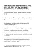 MATH 110 WEEK 5 LIMESPRING II 2026 MOCK&NewLine;EXAM PRACTICE SET AND ANSWERS A&plus;