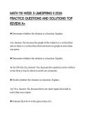 MATH 110 WEEK 5 LIMESPRING II 2026&NewLine;PRACTICE QUESTIONS AND SOLUTIONS TOP&NewLine;REVIEW A&plus;