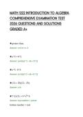 MATH 1222 INTRODUCTION TO ALGEBRA&NewLine;COMPREHENSIVE EXAMINATION TEST&NewLine;2026 QUESTIONS AND SOLUTIONS&NewLine;GRADED A&plus;