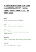 MATH 1222 INTRODUCTION TO ALGEBRA&NewLine;MODULE 02 PRACTICE SET 2026 FULL&NewLine;QUESTIONS AND VERIFIED SOLUTIONS&NewLine;STUDY GUIDE