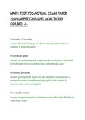 MATH TEST 706 ACTUAL EXAM PAPER&NewLine;2026 QUESTIONS AND SOLUTIONS&NewLine;GRADED A&plus;