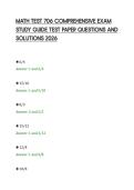MATH TEST 706 COMPREHENSIVE EXAM&NewLine;STUDY GUIDE TEST PAPER QUESTIONS AND&NewLine;SOLUTIONS 20