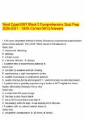 West Coast EMT Block 3 Comprehensive Quiz Prep 2026-2027 &ndash; 100- Correct MCQ Answers