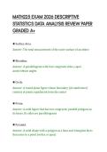 MATH225 EXAM 2026 DESCRIPTIVE&NewLine;STATISTICS DATA ANALYSIS REVIEW PAPER&NewLine;GRADED A&plus;&NewLine;