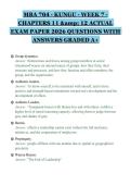 MBA 704 - KUNGU - WEEK 7 -&NewLine;CHAPTERS 11 & 12 ACTUAL&NewLine;EXAM PAPER 2026 QUESTIONS WITH&NewLine;ANSWERS GRADED A&plus;