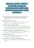 MBA 704 - KUNGU - WEEK 7 -&NewLine;CHAPTERS 11 & 12&NewLine;CERTIFICATION SCRIPT 2026&NewLine;QUESTIONS WITH SOLUTIONS&NewLine;GRADED A&plus;