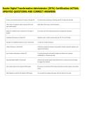 Zscaler Digital Transformation Administrator &lpar;ZDTA&rpar; Certification ACTUAL &NewLine;UPDATED QUESTIONS AND CORRECT ANSWERS 