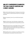 MBA EXIT COMPREHENSIVE EXAMINATION&NewLine;TEST 2026 COMPLETE QUESTIONS AND&NewLine;CORRECT ANSWERS