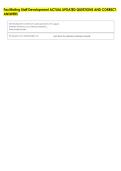 Facilitating Staff Development ACTUAL UPDATED QUESTIONS AND CORRECT &NewLine;ANSWERS 