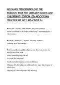 MCCANCE PATHOPHYSIOLOGY THE&NewLine;BIOLOGIC BASIS FOR DISEASE IN ADULTS AND&NewLine;CHILDREN 8TH EDITION 2026 MOCK EXAM&NewLine;PRACTICE SET WITH SOLUTIONS A&plus;