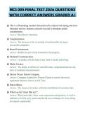 MCS 005 FINAL TEST 2026 QUESTIONS&NewLine;WITH CORRECT ANSWERS GRADED A&plus;&NewLine;