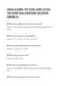 LINEAR ALGEBRA TOP STUDY GUIDE ACTUAL &NewLine;TEST PAPER 2026 QUESTIONS SOLUTIONS &NewLine;GRADED A&plus;