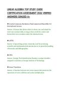 LINEAR ALGEBRA TOP STUDY GUIDE &NewLine;CERTIFICATION ASSESSMENT 2026 VERIFIED &NewLine;ANSWERS GRADED A&plus;