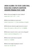 LINEAR ALGEBRA TOP STUDY GUIDE FINAL &NewLine;EXAM 2026 COMPLETE QUESTIONS &NewLine;ANSWERS PREMIUM STUDY GUIDE