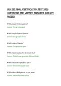 LRA 220 FINAL CERTIFICATION TEST 2026 &NewLine;QUESTIONS AND VERIFIED ANSWERS ALREADY &NewLine;PASSED