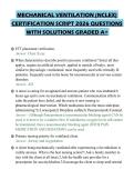 MECHANICAL VENTILATION &lpar;NCLEX&rpar;&NewLine;CERTIFICATION SCRIPT 2026 QUESTIONS&NewLine;WITH SOLUTIONS GRADED A&plus;&NewLine;