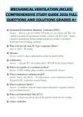 MECHANICAL VENTILATION &lpar;NCLEX&rpar;&NewLine;COMPREHENSIVE STUDY GUIDE 2026 FULL&NewLine;QUESTIONS AND SOLUTIONS GRADED A&plus;