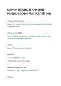 MATH 114 SEQUENCES AND SERIES &NewLine;PROBLEM SOLVING PRACTICE TEST 2026