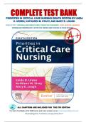 Test Bank&colon; Priorities in Critical Care Nursing 8th Edition by Linda D&period; Urden &vert; All 27 Chapters &vert; Complete Questions with Detailed Rationales and Verified Answers &vert; NCLEX Aligned &vert; 2026 Latest Update