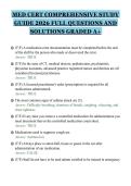 MED CERT COMPREHENSIVE STUDY&NewLine;GUIDE 2026 FULL QUESTIONS AND&NewLine;SOLUTIONS GRADED A&plus;&NewLine;