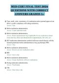 MED CERT FINAL TEST 2026&NewLine;QUESTIONS WITH CORRECT&NewLine;ANSWERS GRADED A&plus;&NewLine;