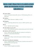 MED CERT PRACTICE EXAMINATION&NewLine;2026 QUESTIONS WITH ANSWERS&NewLine;GRADED A&plus;