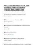 MCQ QUESTIONS UPDATED ACTUAL FINAL &NewLine;EXAM 2026 COMPLETE QUESTIONS &NewLine;ANSWERS PREMIUM STUDY GUIDE 