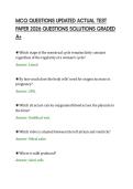 MCQ QUESTIONS UPDATED ACTUAL TEST &NewLine;PAPER 2026 QUESTIONS SOLUTIONS GRADED &NewLine;A&plus; 
