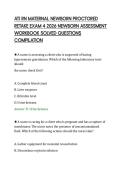 ATI RN MATERNAL NEWBORN PROCTORED&NewLine;RETAKE EXAM 4 2026 NEWBORN ASSESSMENT&NewLine;WORKBOOK SOLVED QUESTIONS&NewLine;COMPILATION&NewLine;
