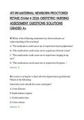 ATI RN MATERNAL NEWBORN PROCTORED&NewLine;RETAKE EXAM 4 2026 OBSTETRIC NURSING&NewLine;ASSESSMENT QUESTIONS SOLUTIONS&NewLine;GRADED A&plus;&NewLine;