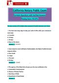 California Notary Public Exam   1&NewLine;Contains Questions with Verified Answers &NewLine;Passing Score&colon; 94&period;67&percnt;&period; &NewLine;The exam consists of 45 multiple-choice questions & Possible Questions to be Tested 