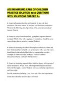 ATI RN NURSING CARE OF CHILDREN&NewLine;PRACTICE SOLUTION 2026 QUESTIONS&NewLine;WITH SOLUTIONS GRADED A&plus;