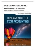 Solutions Manual &mdash; Fundamentals of Cost Accounting&comma; 8th Edition &lpar;Lanen&comma; Anderson & Maher&comma; 2024&rpar;&comma; Chapters 1-18 &vert; All Chapters Covered
