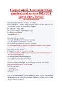 Exam Prep&colon; Florida General Lines Agent Exam &ndash; Verified Practice Questions & Answers &vert; 100&percnt; Correct Solutions &vert; A&plus; Graded