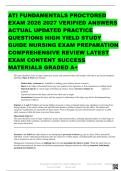 ATI FUNDAMENTALS PROCTORED EXAM 2026 2027 VERIFIED ANSWERS ACTUAL UPDATED PRACTICE QUESTIONS HIGH YIELD STUDY GUIDE NURSING EXAM PREPARATION COMPREHENSIVE REVIEW LATEST EXAM CONTENT SUCCESS MATERIALS GRADED A&plus; 