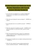 Florida Funeral Law Elaborate Exam &NewLine;Practice Questions with Correct &NewLine;Answers Already Graded A&plus; 