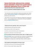 TEXAS PESTICIDE APPLICATOR LICENSE EXAM 2026&sol;2027 &vert; PRACTICE QUESTIONS & VERIFIED ANSWERS STUDY GUIDE PDF