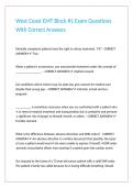 West Coast EMT Block -1 Exam Questions With Correct Answers