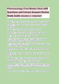 Pharmacology Final Master Deck with&NewLine;Questions and Correct Answers Review&NewLine;Study Guide GRADED A&plus; 2026&sol;2027