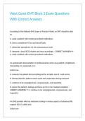 West Coast EMT Block 1 Exam Questions With Correct Answers