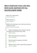 MEDCA PHLEBOTOMY EXAM 2 2026 FINAL&NewLine;PAPER SOLVED QUESTIONS WITH FULL&NewLine;SOLUTION ALREADY PASSED