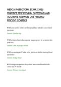 MEDCA PHLEBOTOMY EXAM 2 2026&NewLine;PRACTICE TEST PREMIUM QUESTIONS AND&NewLine;ACCURATE ANSWERS ONE HUNDRED&NewLine;PERCENT CORRECT&NewLine;