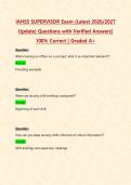 IAHSS SUPERVISOR Exam &lpar;Latest 2026&sol;2027 Update&rpar; Questions with Verified Answers&vert; 100&percnt; Correct &vert; Graded A&plus;