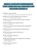 MEDICAL ASSISTANT COMPREHENSIVE&NewLine;STUDY GUIDE 2026 FULL QUESTIONS AND&NewLine;SOLUTIONS GRADED A&plus;