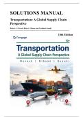 Solutions Manual &mdash; Transportation&colon; A Global Supply Chain Perspective&comma; 10th Edition &lpar;Novack&comma; Gibson & Suzuki&comma; 2024&rpar;&comma; Chapters 1-13 &vert; All Chapters Covered
