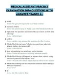 MEDICAL ASSISTANT PRACTICE&NewLine;EXAMINATION 2026 QUESTIONS WITH&NewLine;ANSWERS GRADED A&plus;