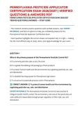 PENNSYLVANIA PESTICIDE APPLICATOR CERTIFICATION EXAM 2026&sol;2027 &vert; VERIFIED QUESTIONS & ANSWERS PDF