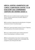 MEDICAL ASSISTING ADMINISTRATIVE AND&NewLine;CLINICAL COMPETENCIES CHAPTER 1 TO 58&NewLine;EXAM SCRIPT 2026 COMPREHENSIVE&NewLine;QUESTIONS AND ANSWERS GRADED A&plus;&NewLine;